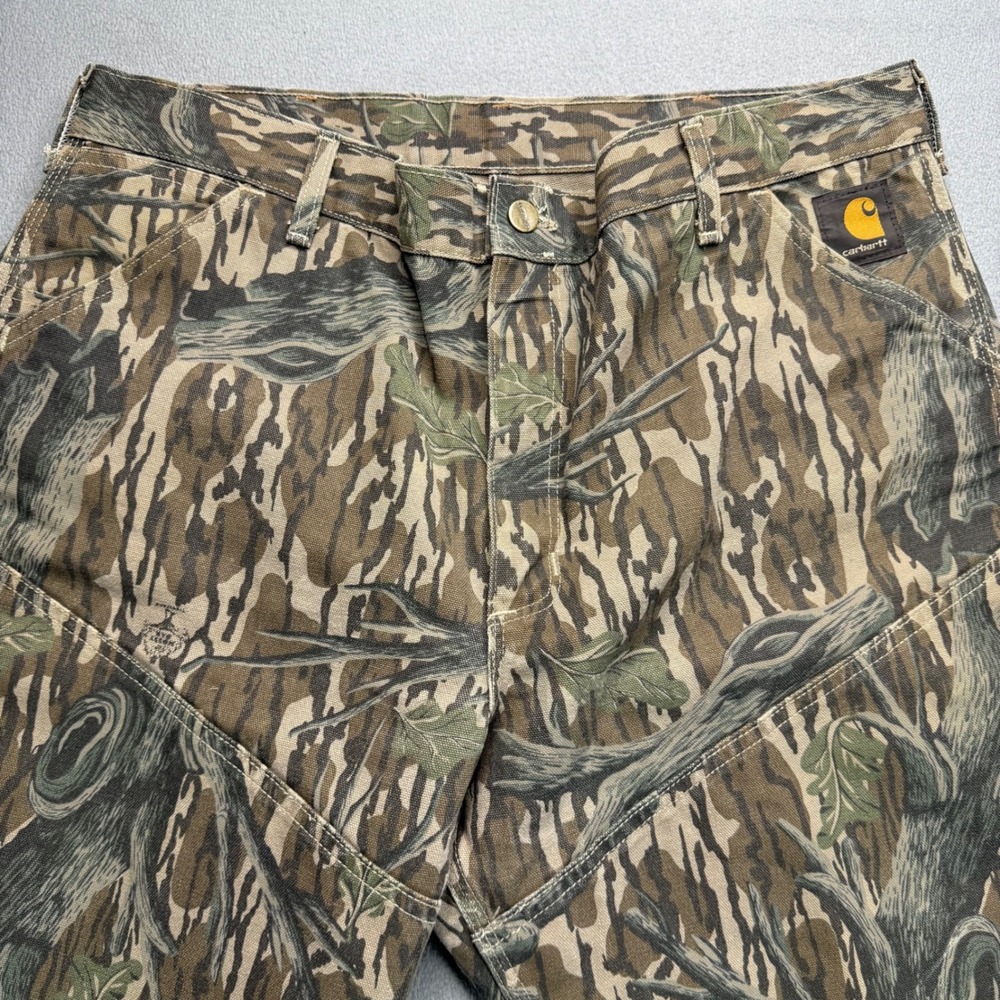 Vintage Carhartt Work Pants Mens 38x30 Brown Camo WU345 Double Knee Mossy Oak - Picture 6 of 12